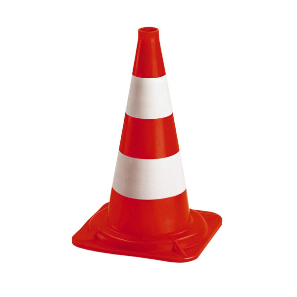 F.T. Cono In Pvc H.50 Cm Bianco/Arancio - 30062